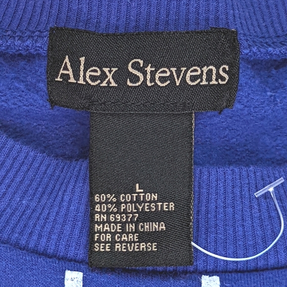 Alex Stevens Crewneck T Rex Ugly Christmas Crewneck Sweatshirt in Blue Sz Large - Picture 8 of 8